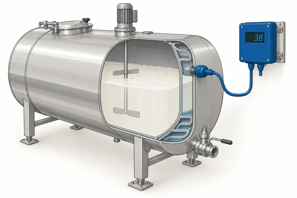 Referencia visual: Registrador de enfriamiento de leche