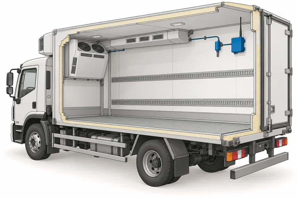 Referencia visual: Registrador de cadena de frío en transporte